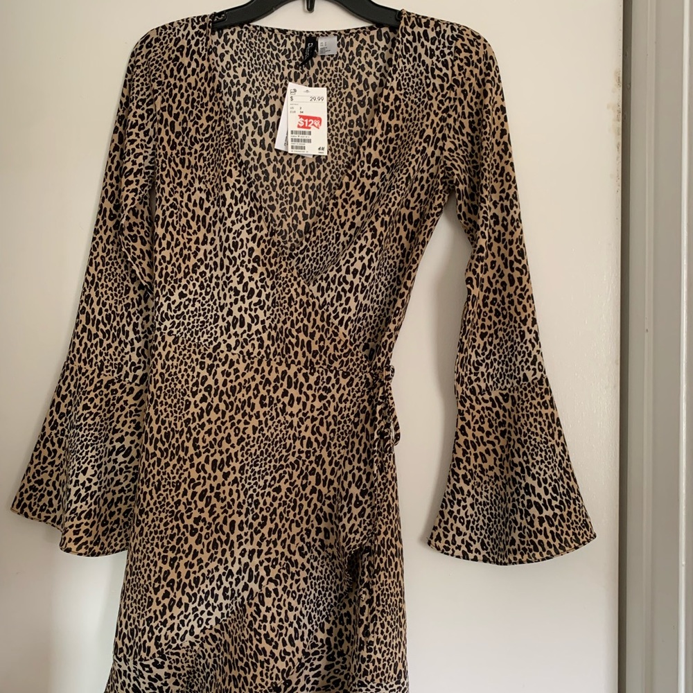 Leopard wrap dress
